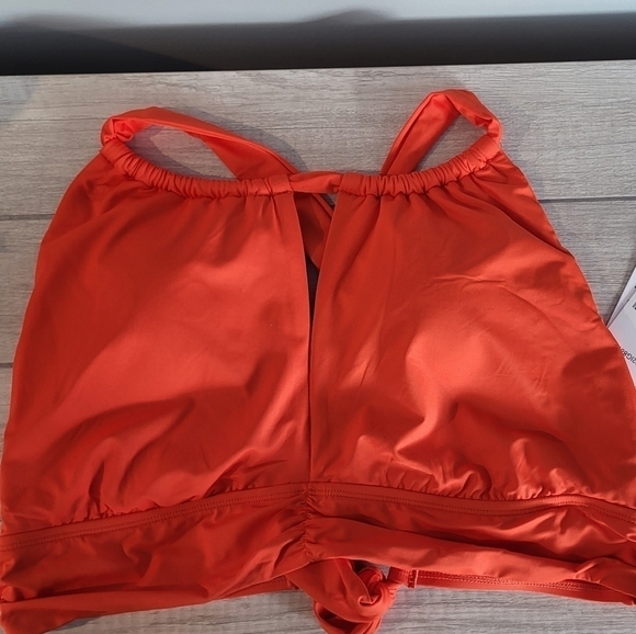 La Blanca High Neck Ruched Tie Back Halter Swim Top Size 18W - Picture 10 of 12
